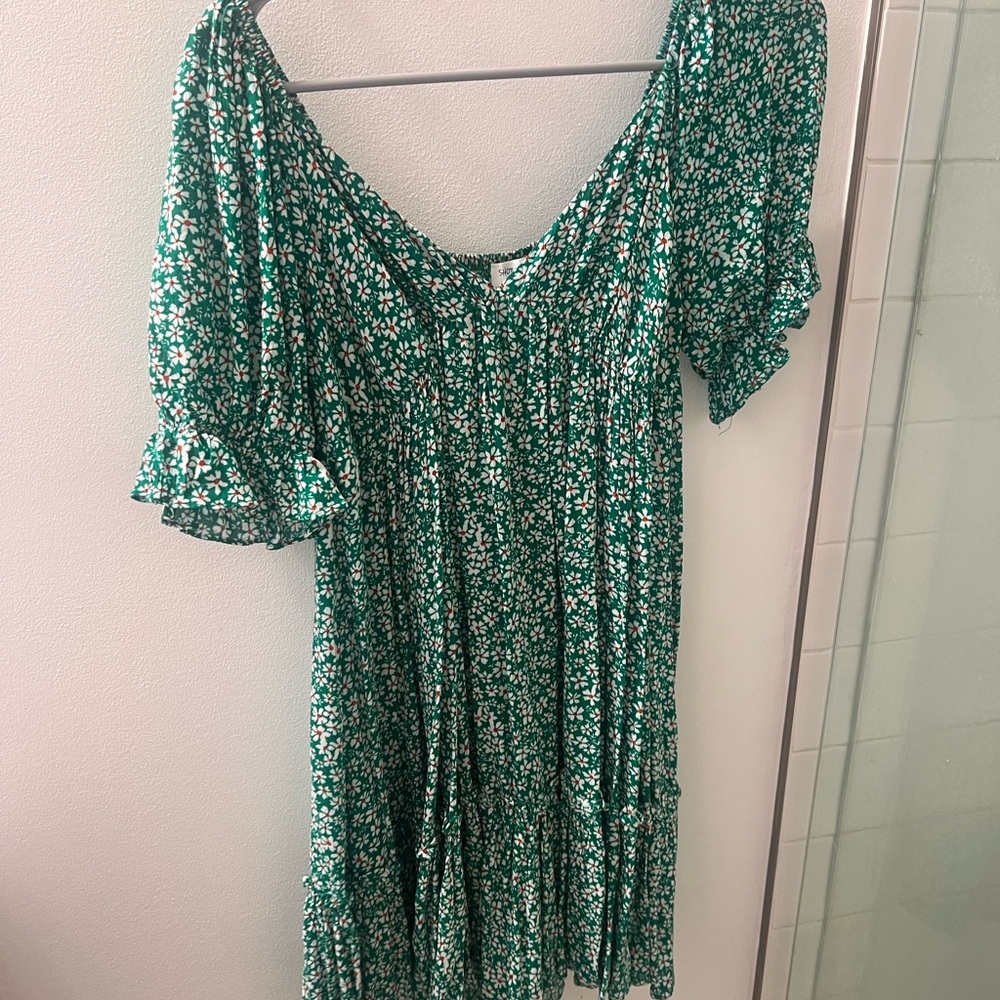 Shop Neighbor Green Floral Mini Dress | S
